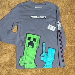 Kids Gray Minecraft Long Sleeve
